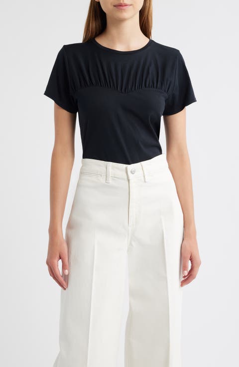 Janis Gathered Sweetheart Organic Pima Cotton T-Shirt