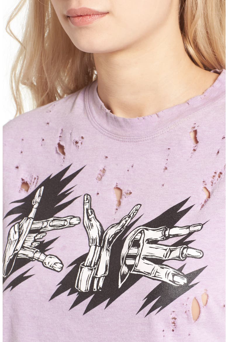 Distressed Unisex Graphic Tee, Alternate, color, ACID PURPLE