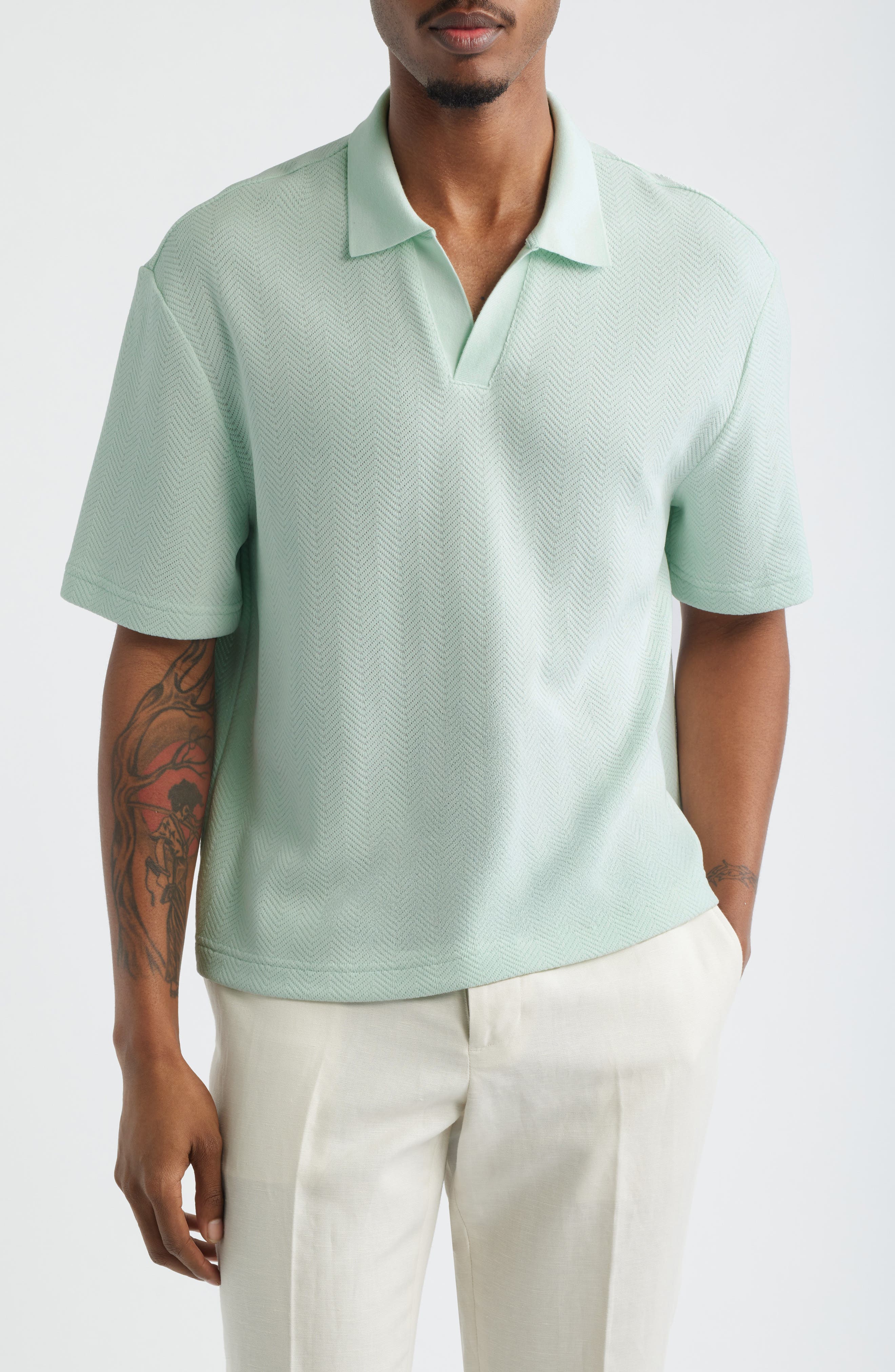Knit Johnny Collar Polo - image 3