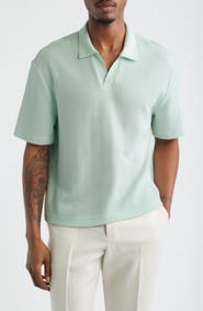 Open Edit Knit Johnny Collar Polo