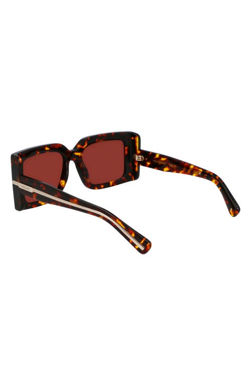 Ferragamo Prisma 55mm Modified Rectangular Sunglasses In Dark Tortoise