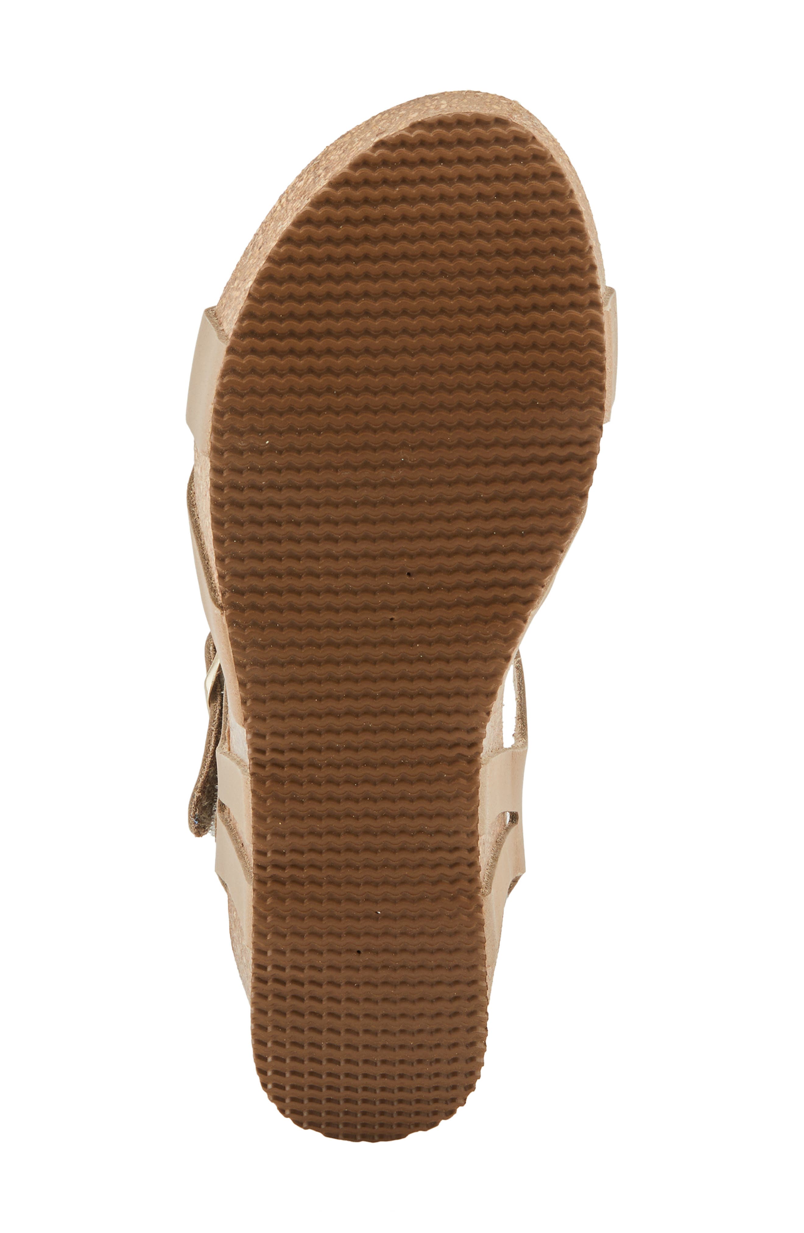 Burton Ankle Strap Platform Wedge Sandal, Alternate, color, TAUPE