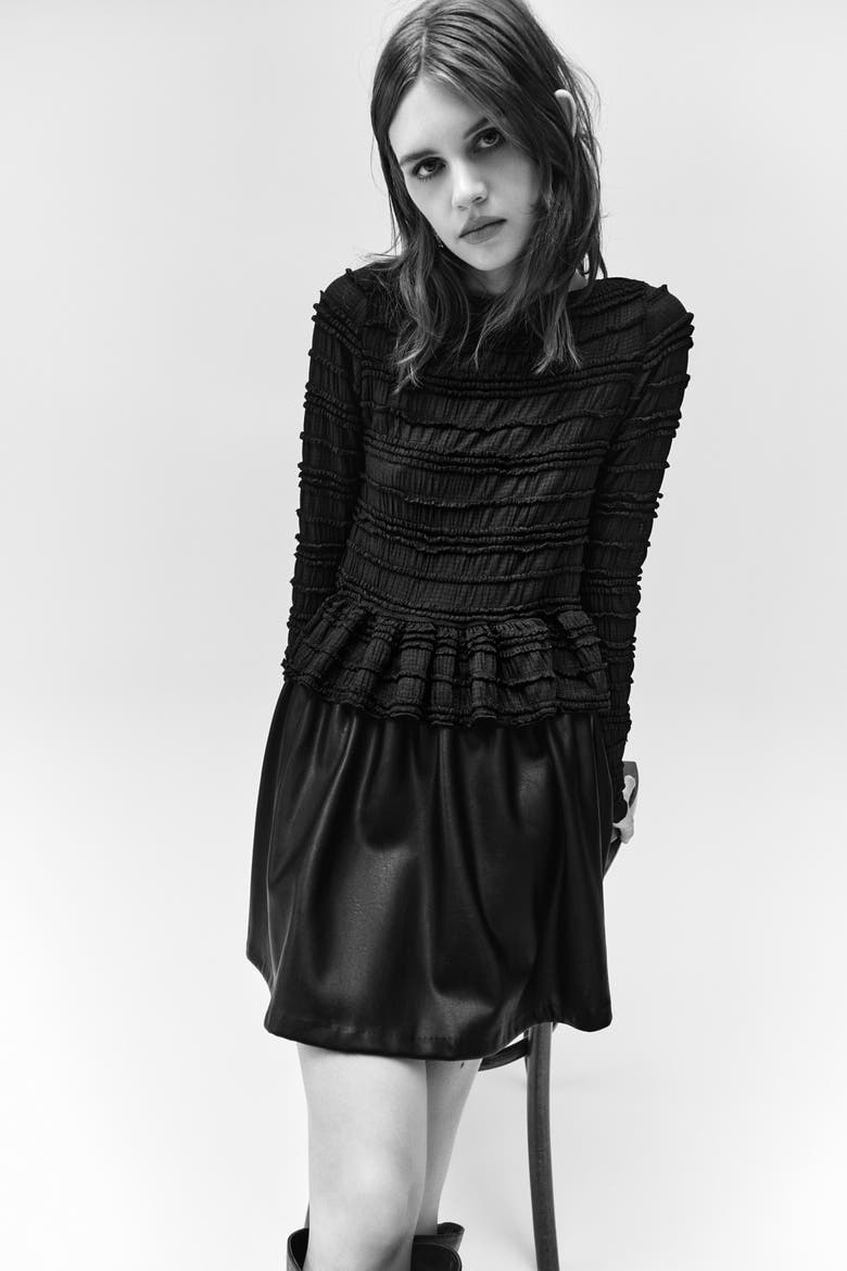 Smocked Top, Main, color, Black