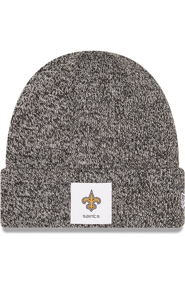 New Era Men's New Era Heathered Black New Orleans Saints Hamilton Cuffed Knit Hat, Main, color, 