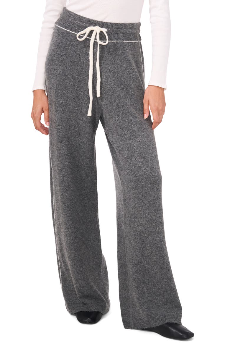 Heathered Drawstring Pants, Main, color, SALT N PEPPER HEATHER