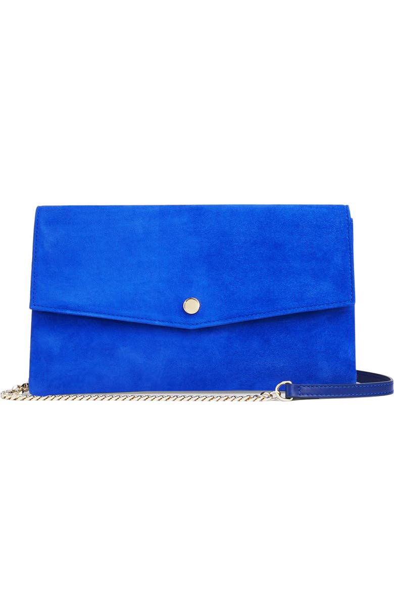 LK Bennett Layla Suede Envelope Flap Clutch, Main, color,