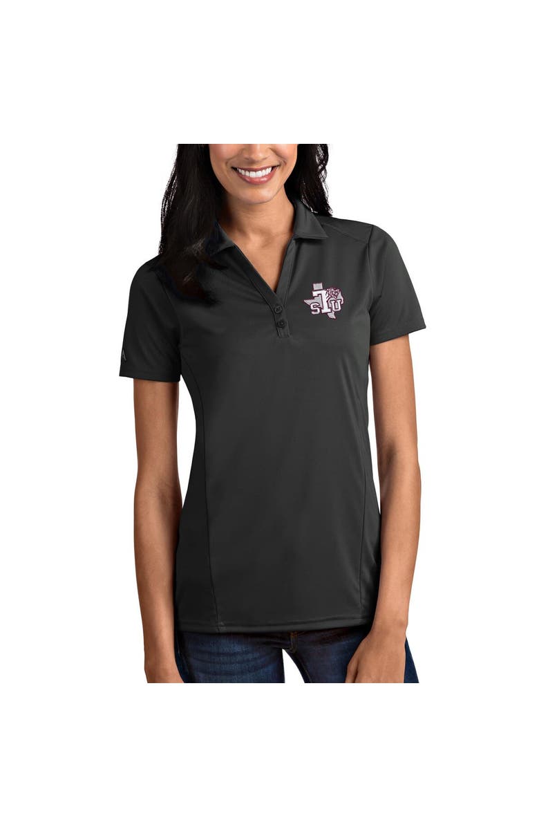 ANTIGUA Women's Antigua Charcoal Texas Southern Tigers Tribute Polo, Main, color,
