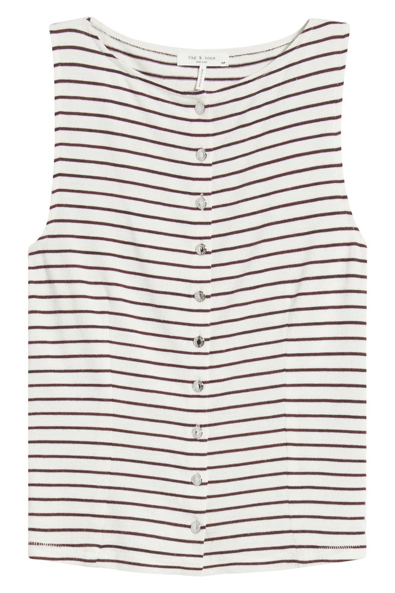 The Knit Stripe Boat Neck Tank, Alternate, color, BROWN STRIPE
