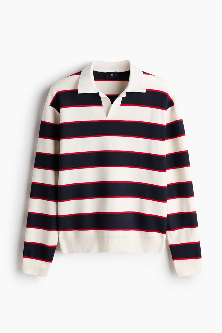 Relaxed Fit Polo Shirt, Alternate, color, Navy blue/striped