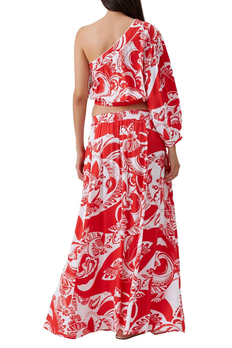 Rania One-Shoulder Cover-Up Crop Top, Alternate, color, FLORAL