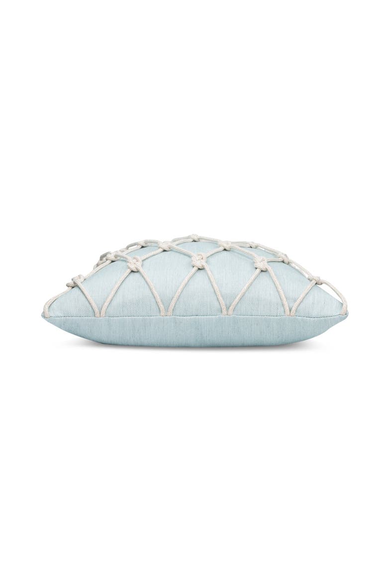 Latticework Hand-Knotted Indoor & Outdoor Woven Accent Pillow & Insert, Alternate, color, Opal