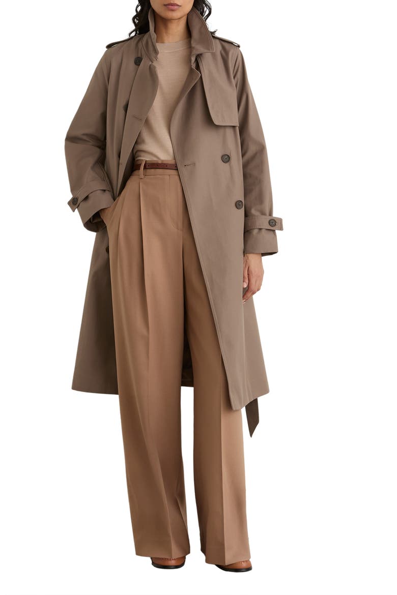 Azura Trench Coat with Removable Quilted Hood, Main, color, TAUPE NEUTRAL