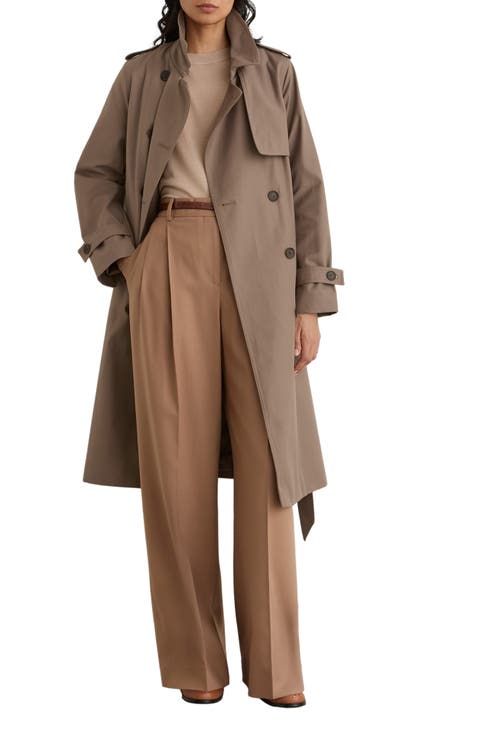 Azura Trench Coat with Removable Quilted Hood