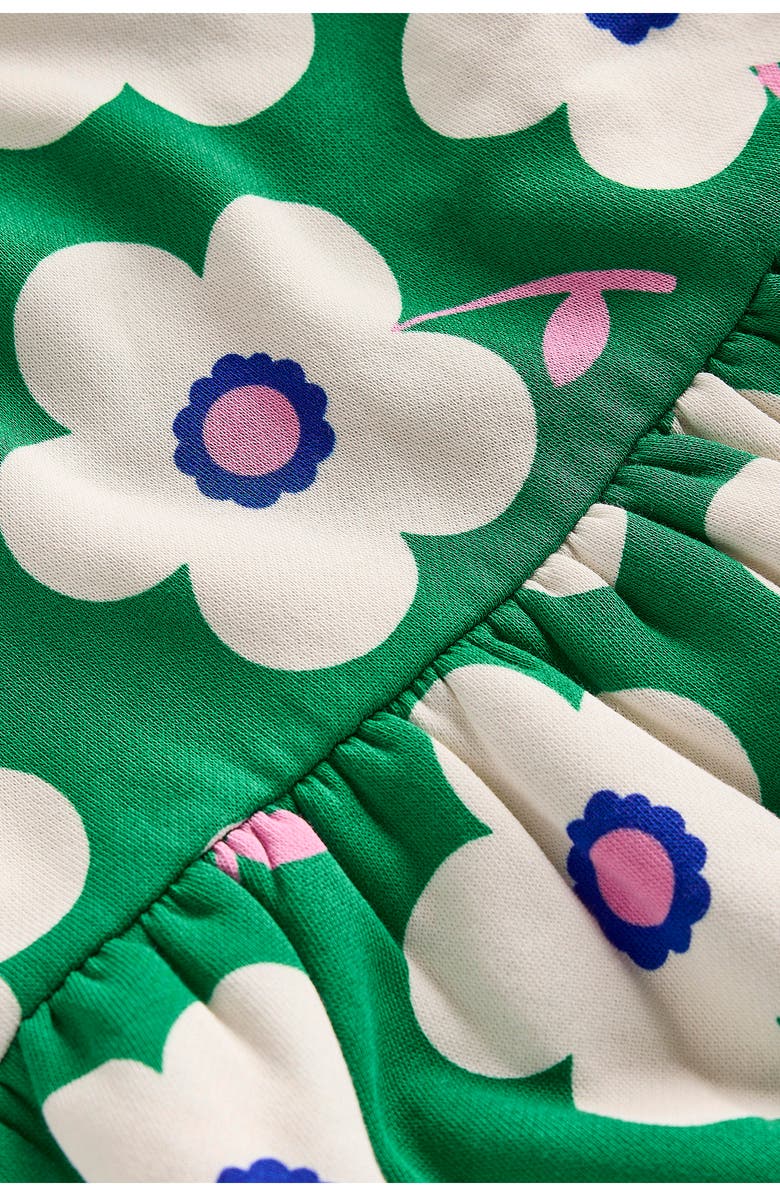 Mini Boden Kids' Floral Long Sleeve Sweatshirt Dress, Alternate, color, Rich Emerald Giant Daisy
