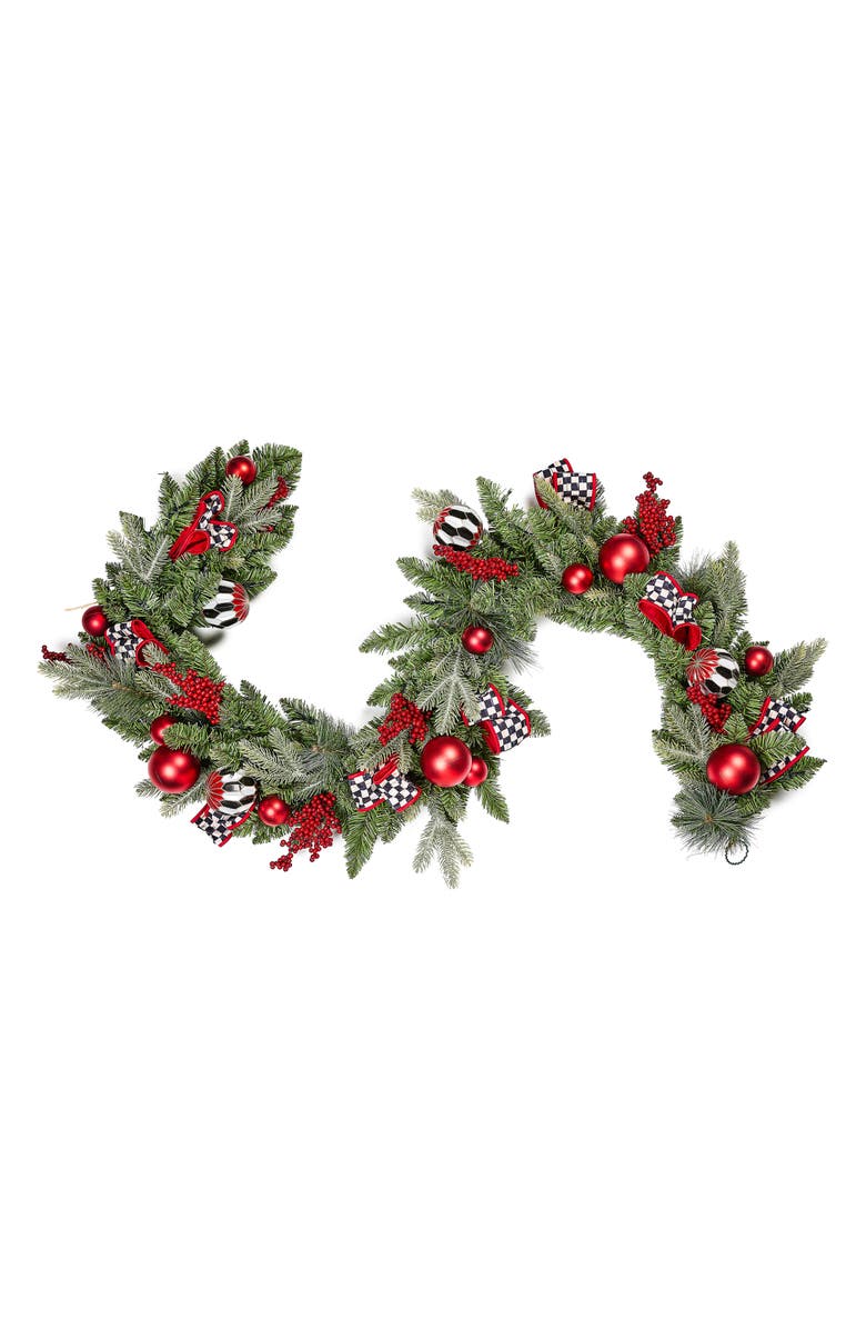 MACKENZIE CHILDS Merry Christmas Illuminated Garland, Main, color, Green