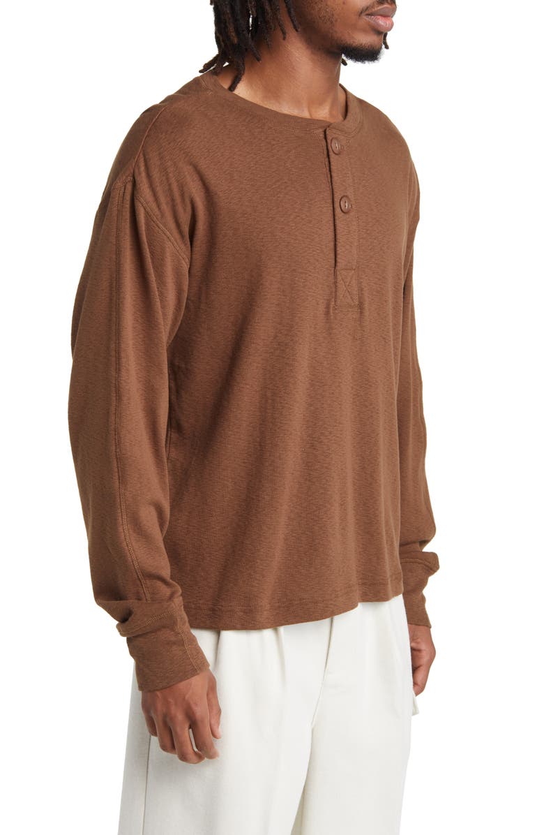 Elwood Military Cotton Henley, Alternate, color, Tobacco