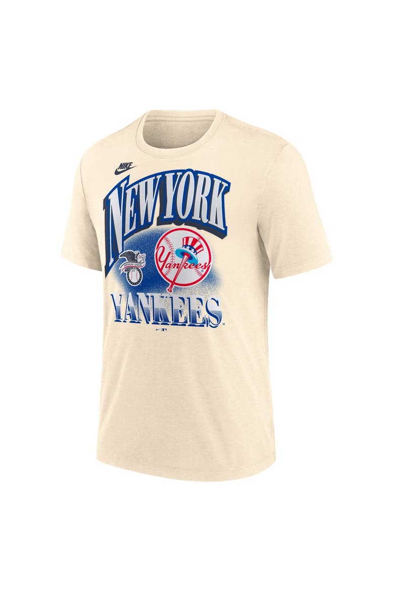 Men's Nike Natural New York Yankees Vintage Tri-Blend T-Shirt, Alternate, color, Natural