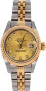 Pre-Owned Rolex Oyster Perpetual Datejust Automatic Watch Stainless Steel and Yellow Gold with Diamond Markers 26