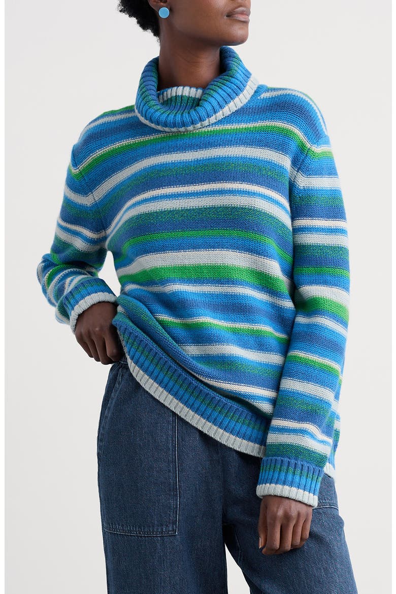 Braque Stripe Turtleneck Wool Blend Sweater, Main, color, CONCERTINA SHORE MULTI