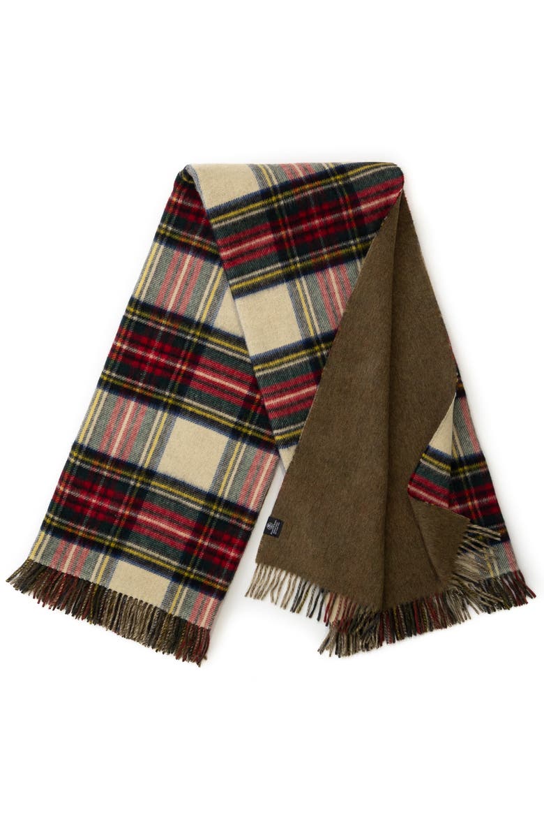 Double Merino Wool Reversible Throw, Alternate, color, Antique Dress Stewart