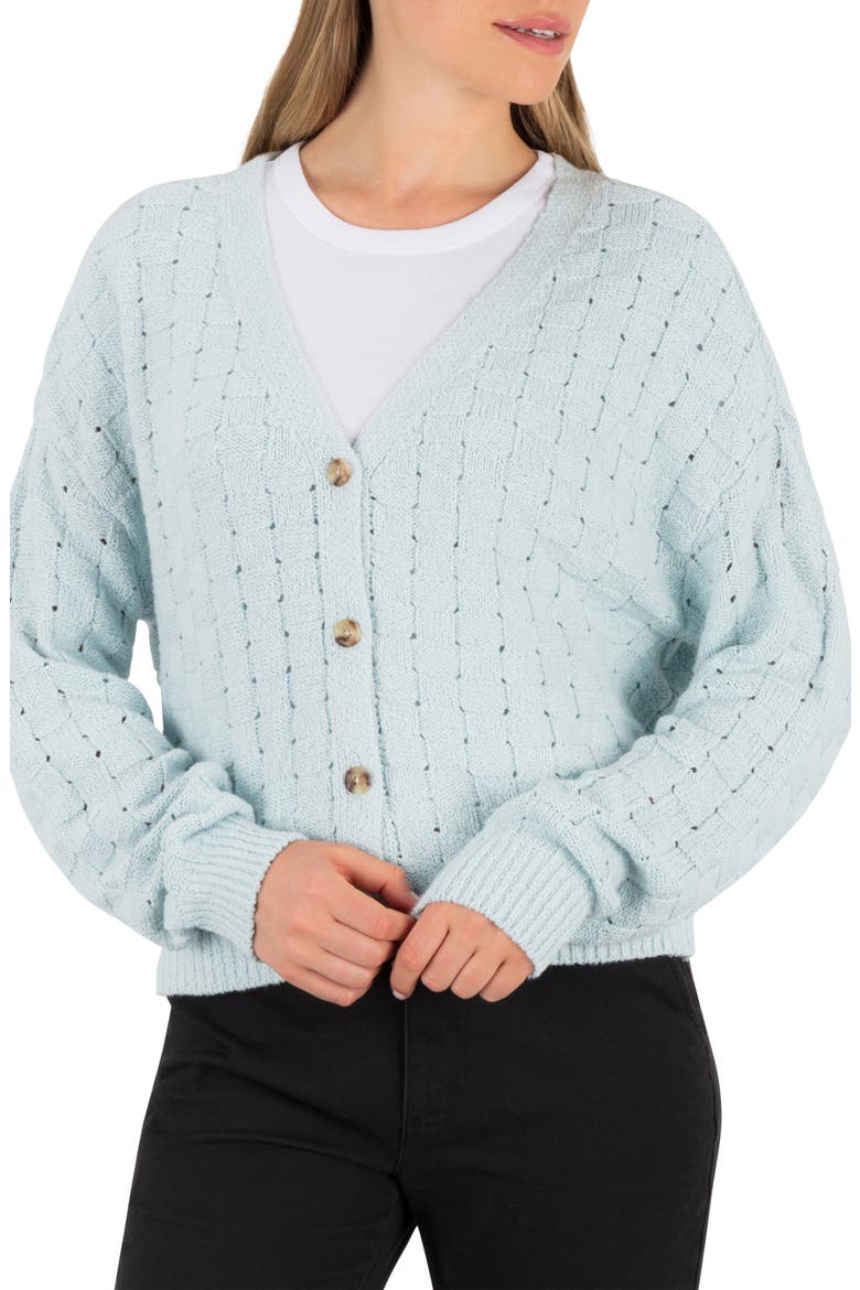 Pioneer Open Stitch Cardigan, Main, color, STARLIGHT BLUE