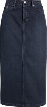 Topshop Denim Midi Skirt