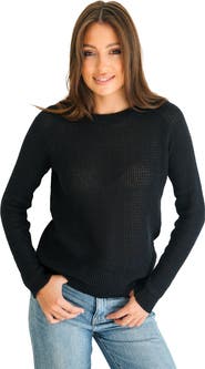 Paneros Clothing Sloane Openwork Cotton Crewneck Sweater