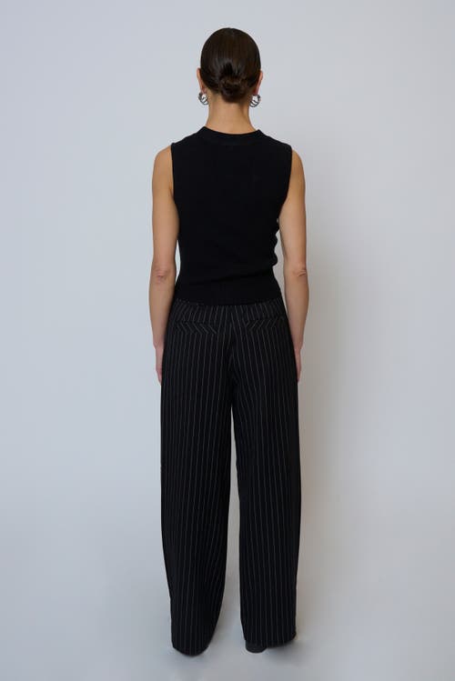 Central Park West Astrid Pinstripe Vest In Black