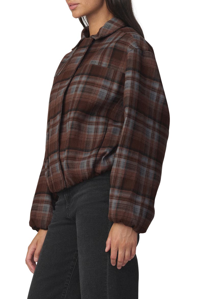 The Bella Bomber Jacket, Alternate, color, BROWN/ BLUE PLAID