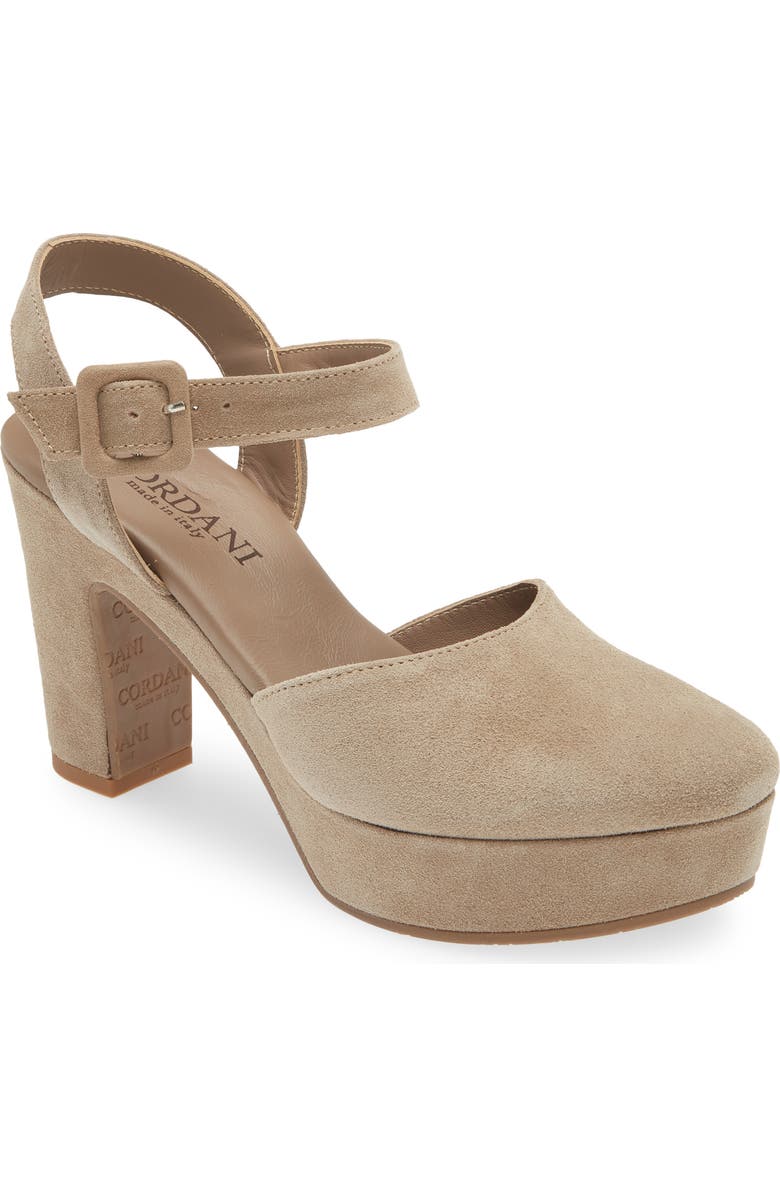 Cordani Torin Ankle Strap Platform Pump, Main, color, Tortora Suede