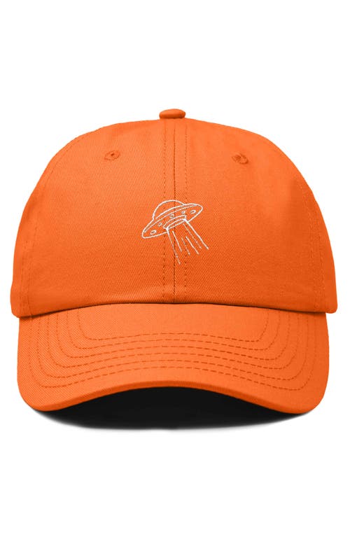 Dalix Ufo Embroidered Adjustable Dad Cap In Orange