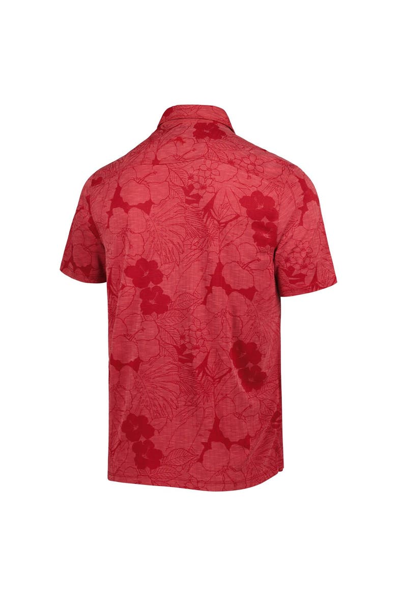 Men's Tommy Bahama Scarlet Ohio State Buckeyes Miramar Blooms Polo, Alternate, color, Scarlet