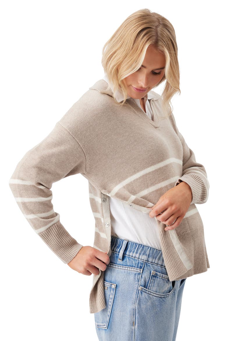 Lori Nursing Knit, Alternate, color, Latte / Chalk