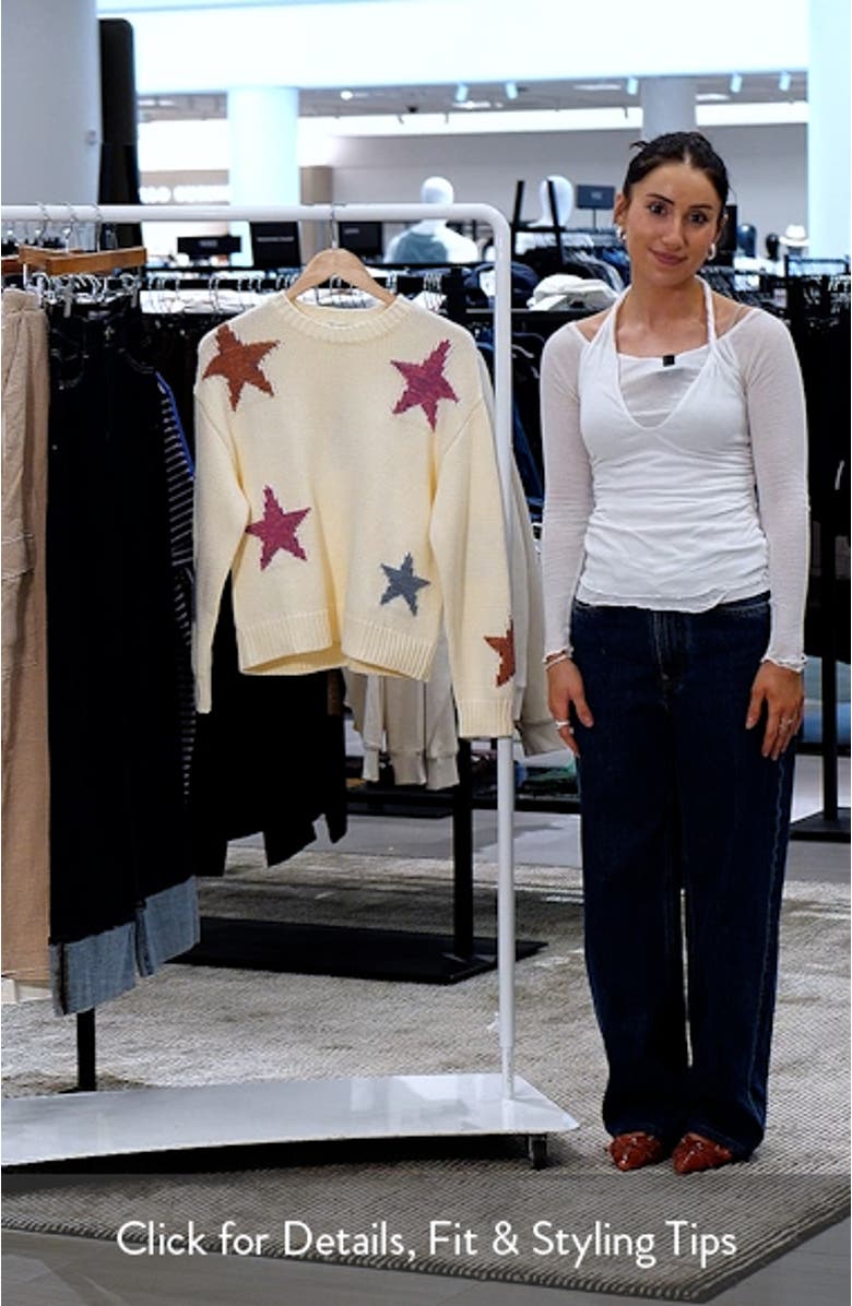 Zoey Star Intarsia Cotton Blend Sweater, sales video thumbnail