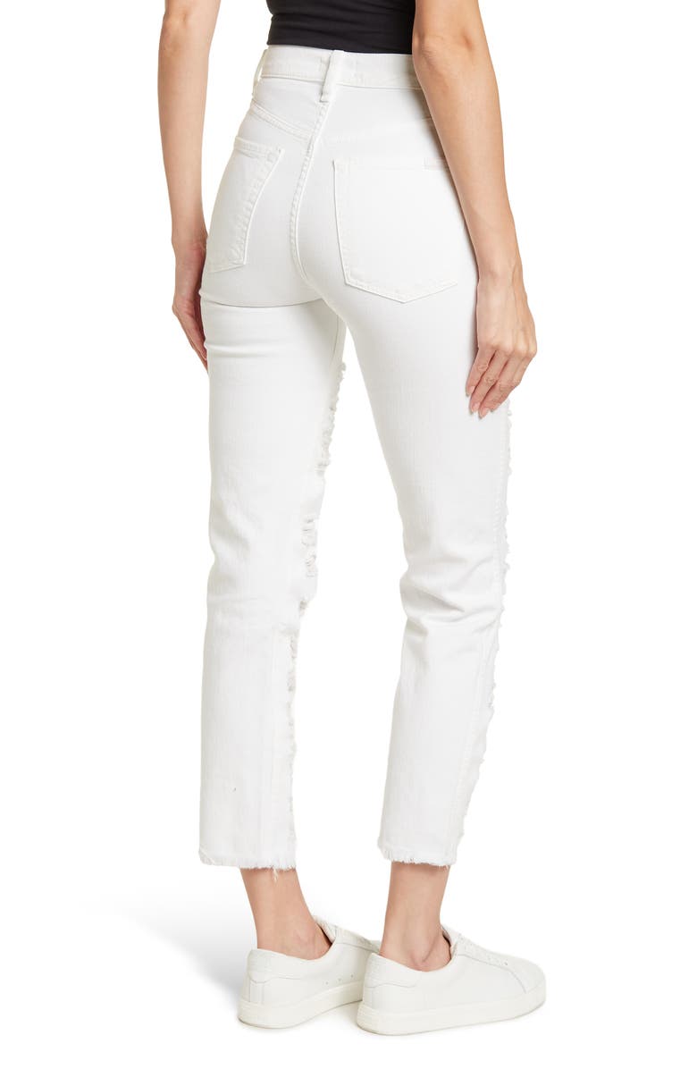 7 For All Mankind <sup>®</sup> High Waist Crop Straight Leg Jeans, Alternate, color,