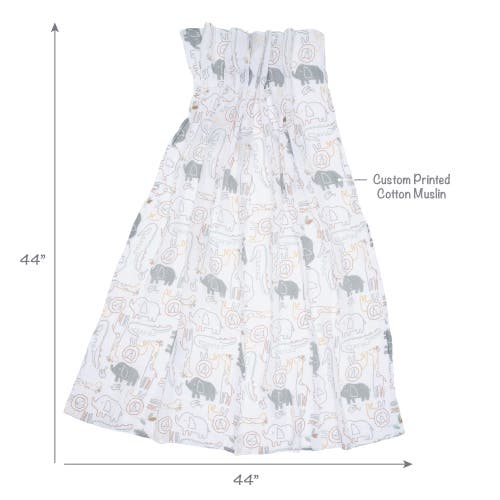 Lambs & Ivy Jungle Story 100% Cotton Muslin Safari Swaddle Blankets In Neutral