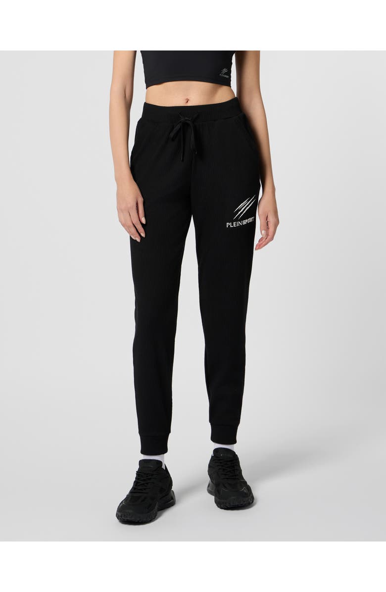 PLEIN SPORT Ribbed Joggers Scratch Women, Main, color, Black