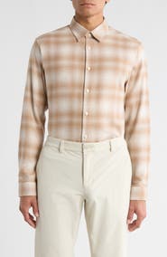 Theory Irving Plaid Cotton Flannel Button-Up Shirt