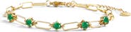 Mint & Lily Paperclip Bracelet with Gemstone Accents