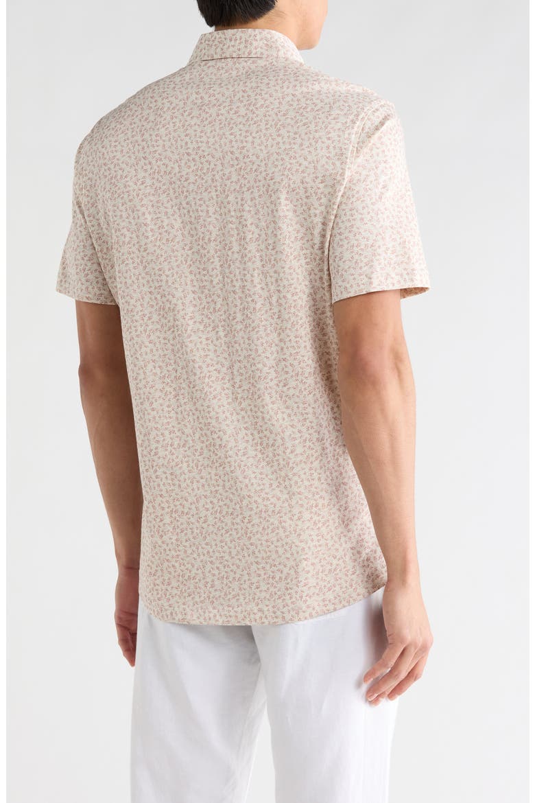 Corey Short Sleeve Cotton Knit Button-Up Shirt, Alternate, color, CORAL