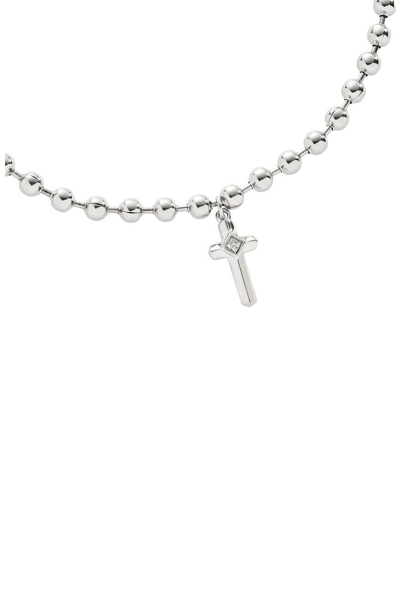 Cross Ball Chain Bracelet, Alternate, color, Silver