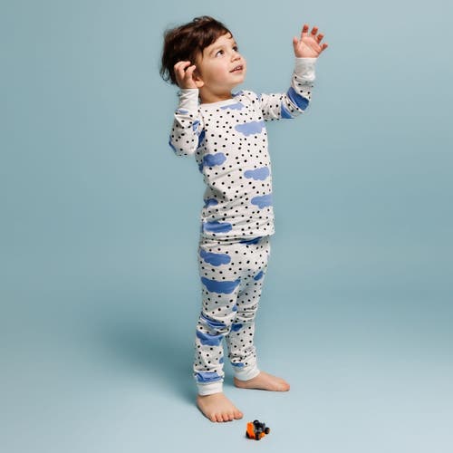 Norani Kids Organic Two-piece Pajama Set In Blue Clouds