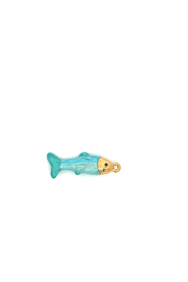 Enamel Coastal Fish Charm, Main, color, blue