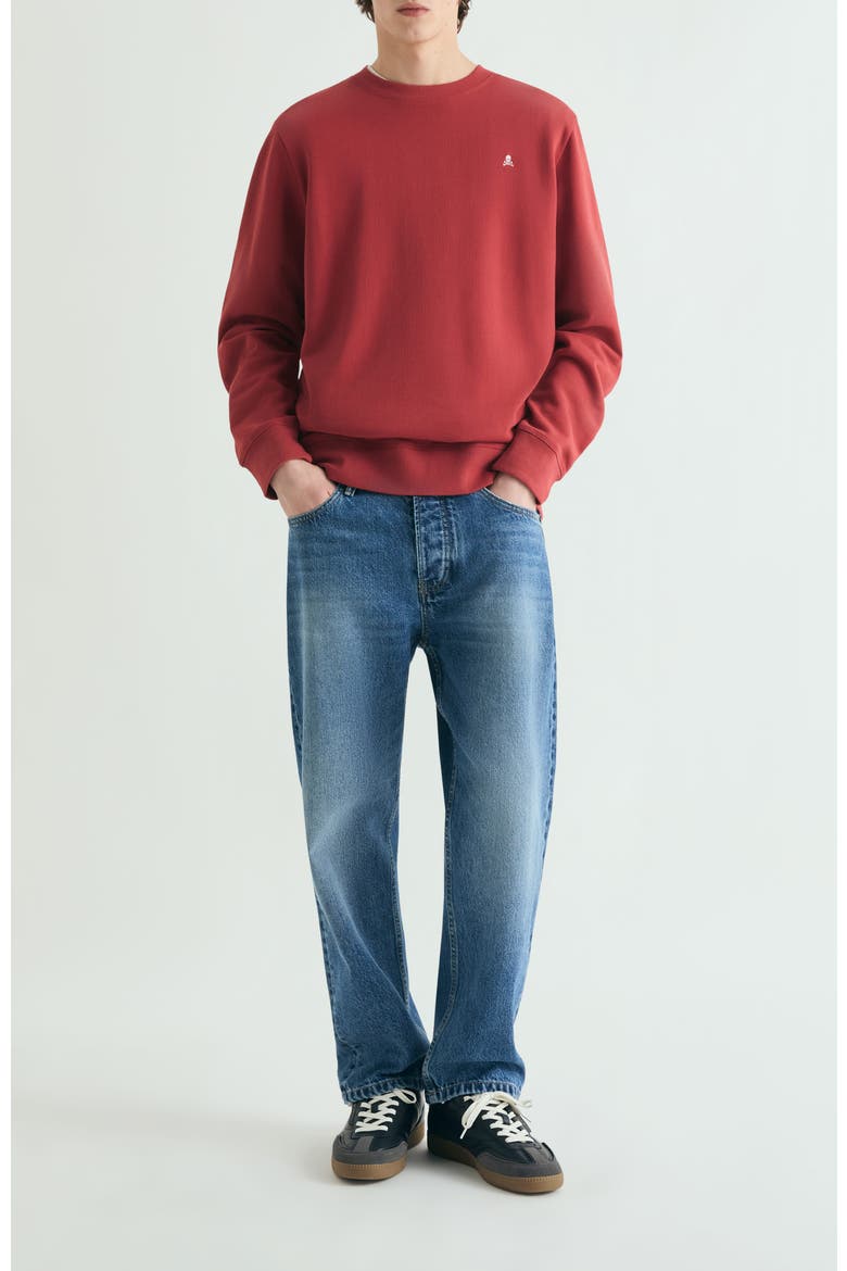 Contrast embroidered sweatshirt, Alternate, color, Red