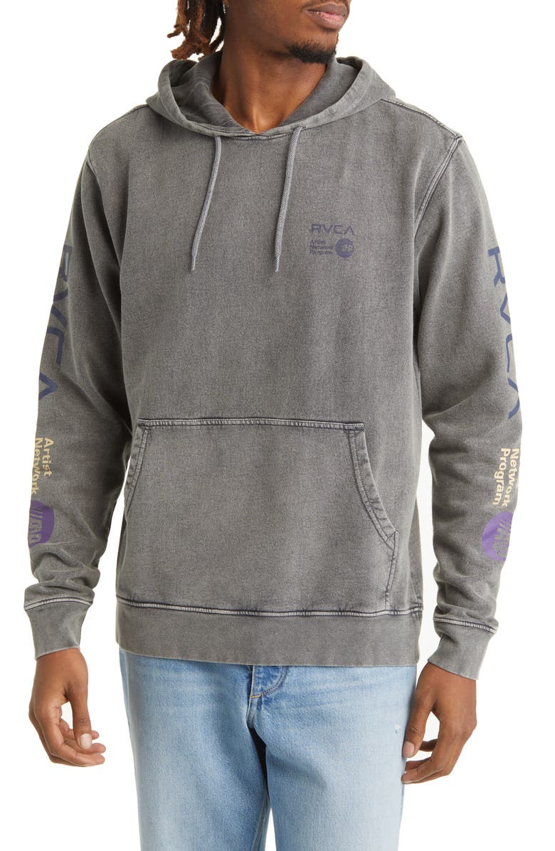 RVCA ANP Washed Pullover Hoodie, Main, color,