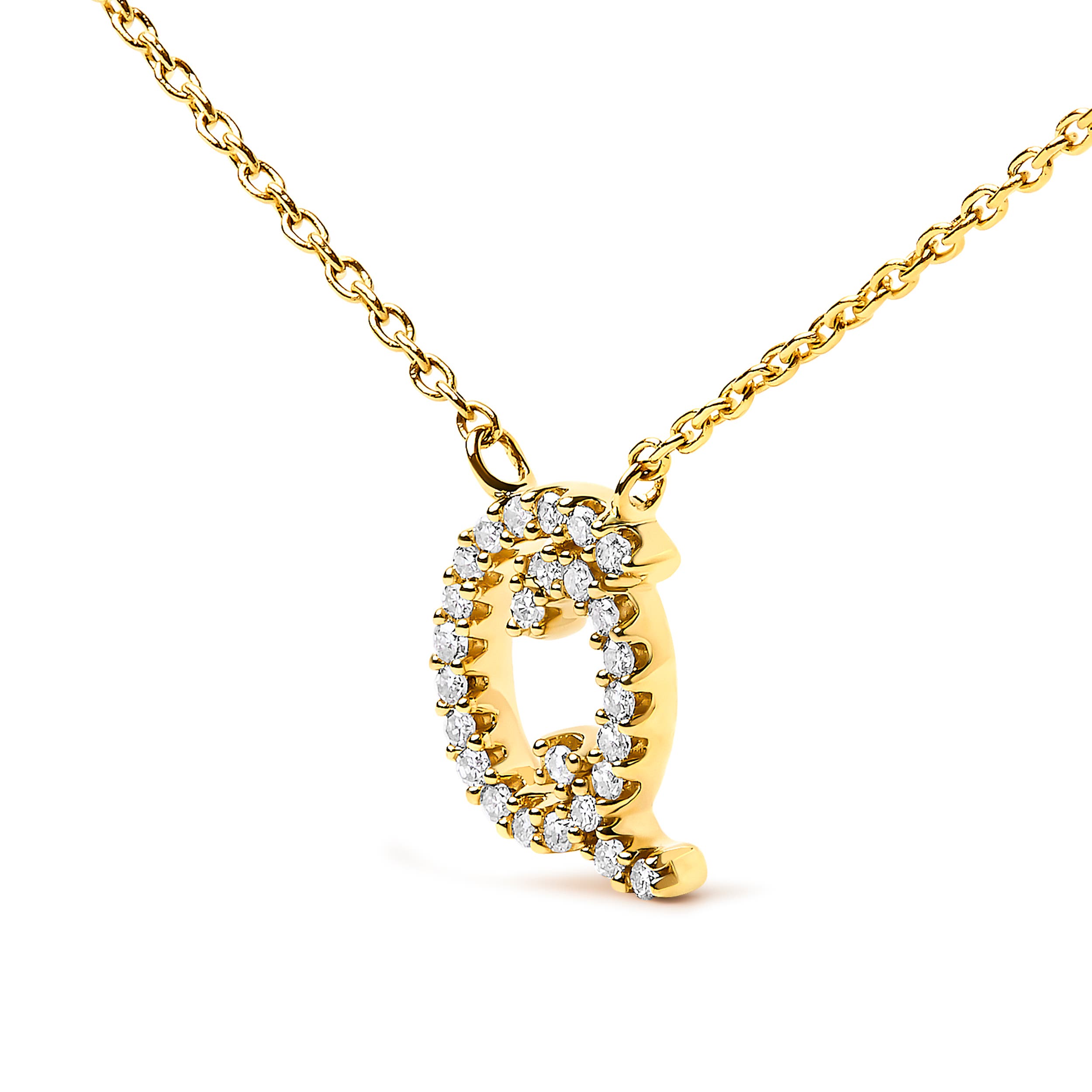 Haus of Brilliance 10K Gold Diamond Accent A-Z Initial Script Style ...