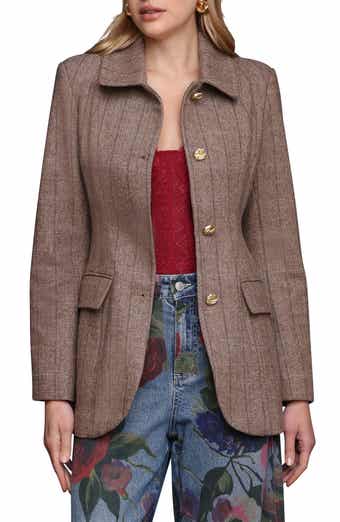 Avec Les Filles Herringbone Hourglass Blazer