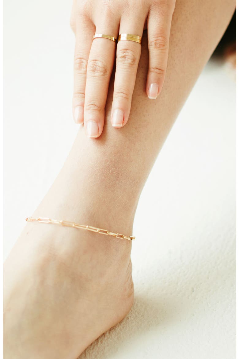 Layla Link Gold Anklet, Alternate, color, Gold