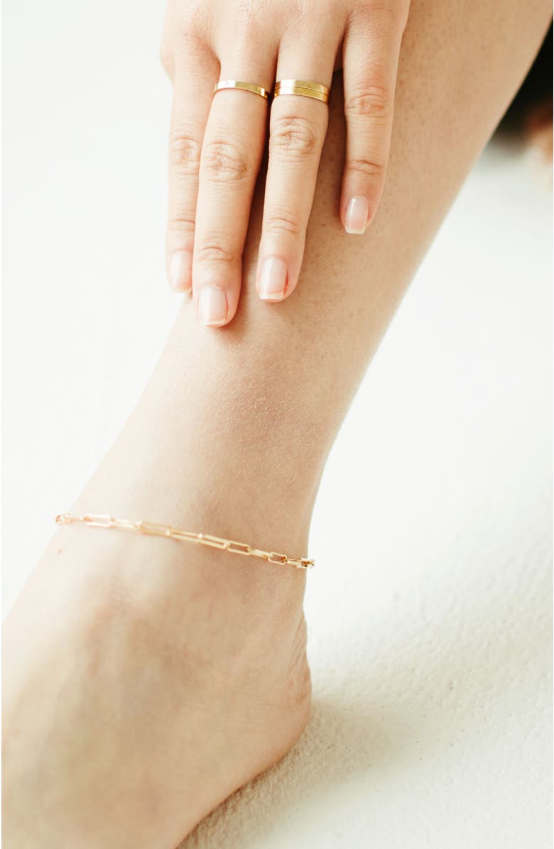 Gwen Beloti Layla Link Gold Anklet, Alternate, color, Gold