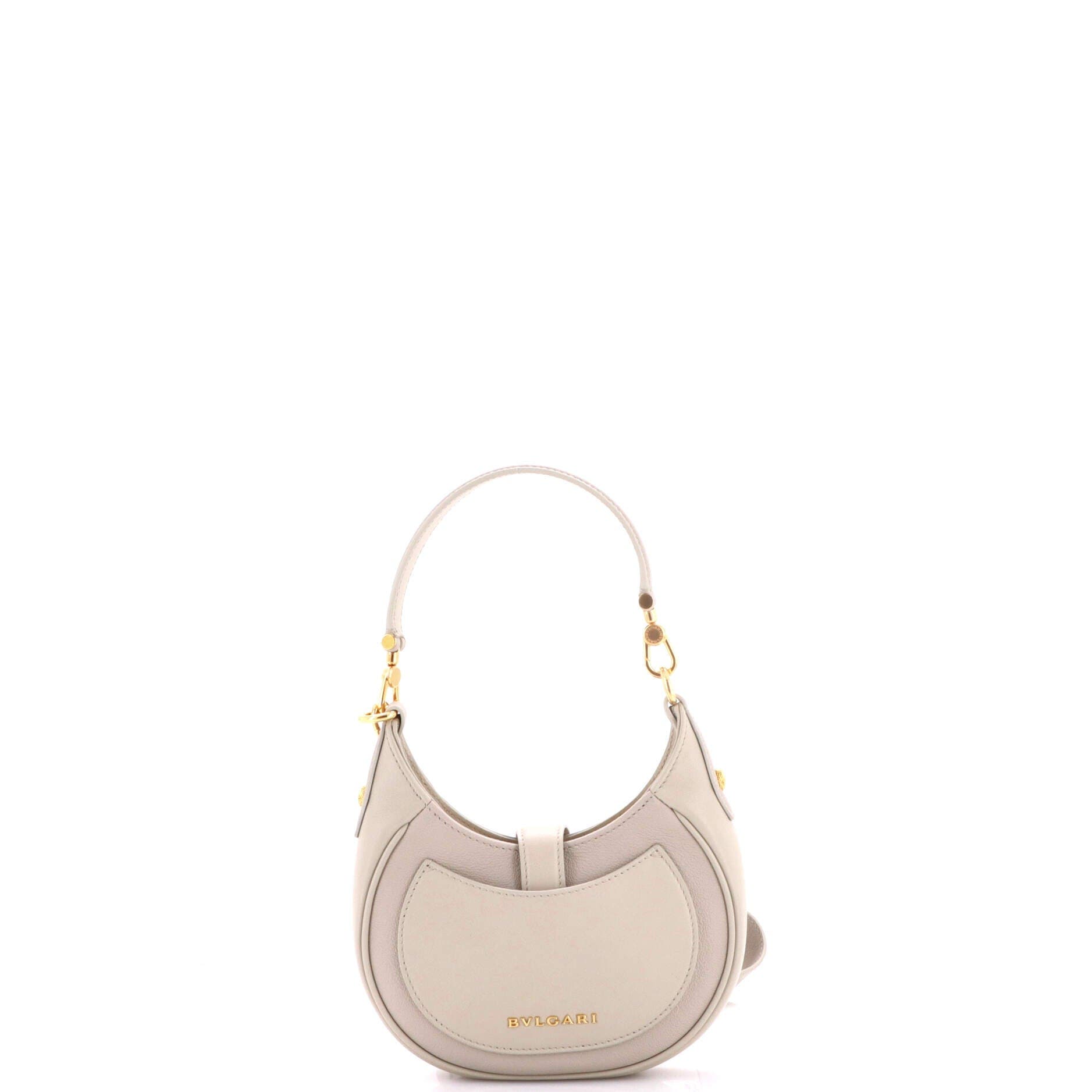 Serpenti Ellipse Crossbody Bag Leather Mini, Alternate, color, White